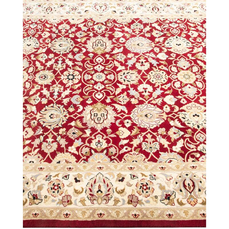 Overton Handknotted Wool Traditional Oriental Red Area Rug - 4' x 6'
