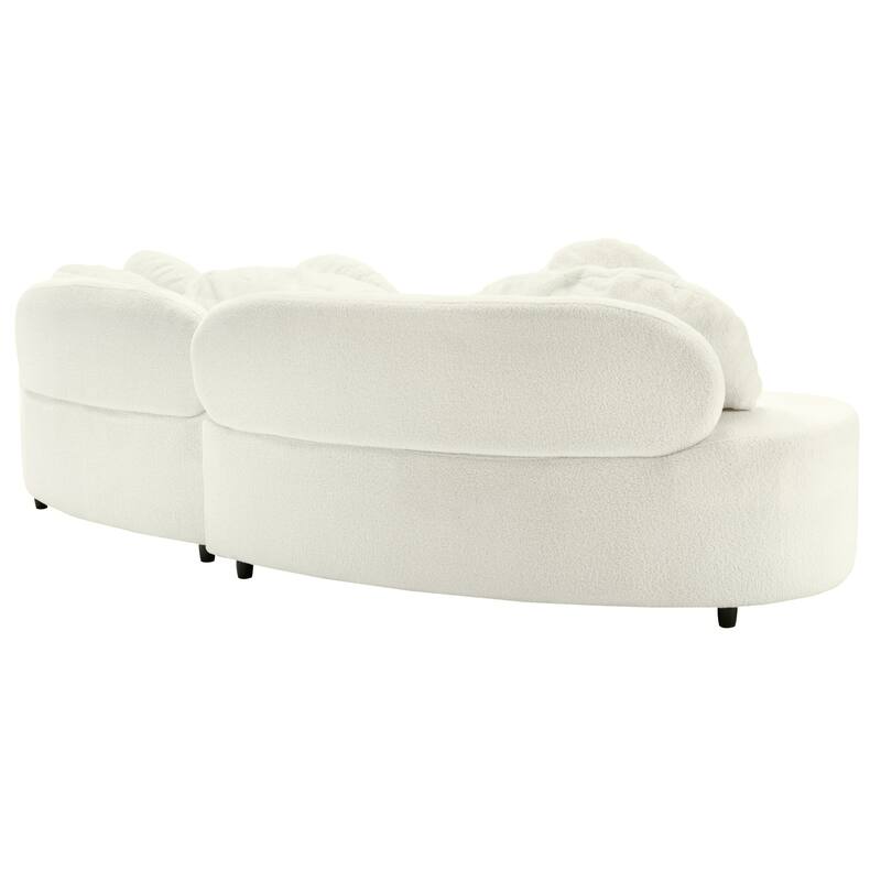 103.5" Lamb Velvet Armless Sofa with 6 Pillows and Floating Design