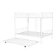 preview thumbnail 5 of 15, Industrial Modern Full over Full Metal Bunk Bed with Trundle, Save Space or Split Into 2 Beds, Crafted For Safety, White