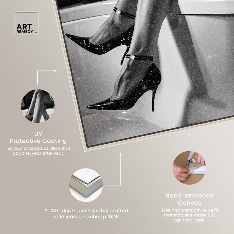 Champagne Bath Glamour Canvas by Art Remedy