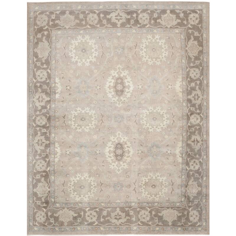 SAFAVIEH Couture Hand-knotted Dorata Sultan Oushak Wool Rug - 8' x 10' - Grey/Mauve