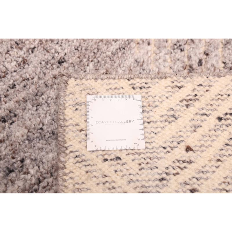 ECARPETGALLERY Hand-knotted Tangier Grey Wool Rug - 5'0 x 7'10