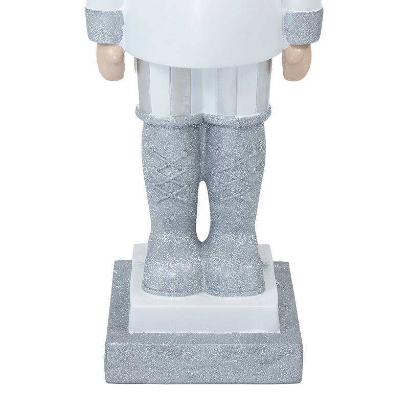 Sunnydaze Sterling the Silver Christmas Nutcracker Statue - 37" H - Set of 2