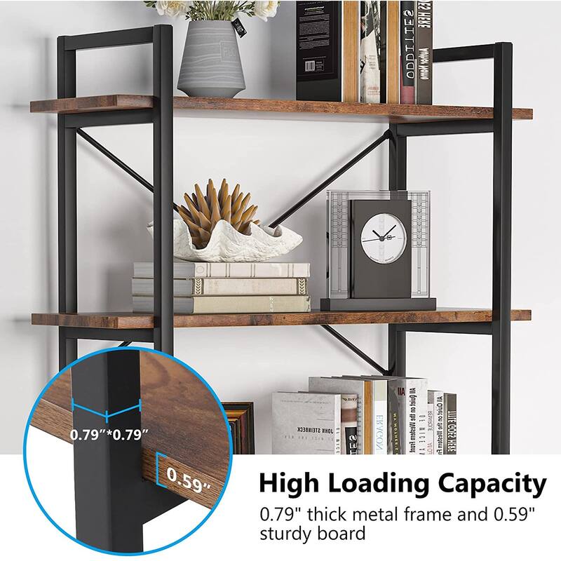 5 Tier Bookcase,White Bookshelf for Living Room, Study, Home Office,Balcony