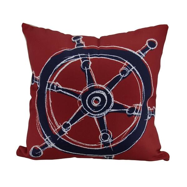 Shop Red Navy Blue Ship Wheel Nautical Indoor Outdoor Throw