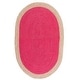 preview thumbnail 19 of 66, SAFAVIEH Handmade Natural Fiber Charlyne Bordered Round Jute Rug 2'6" x 4' Oval - Fuchsia/Natural
