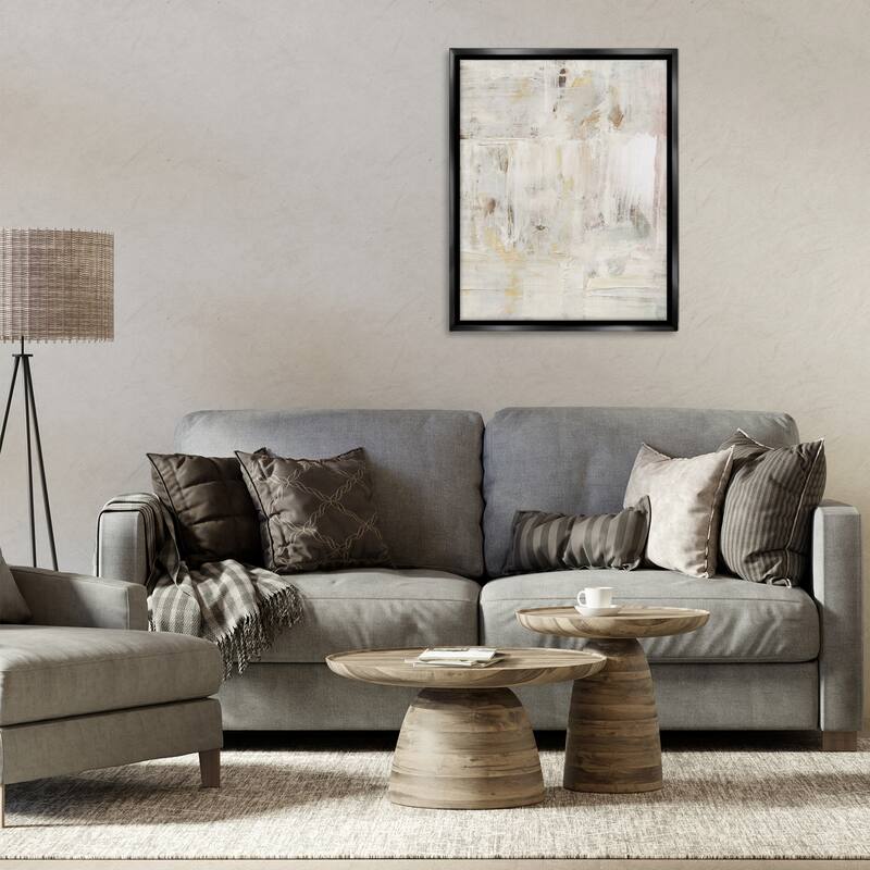 Stupell Natural Abstract Pattern Framed Floater Canvas Wall Art Design By Victoria Barnes