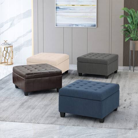 Isabella Tufted Storage Ottoman by Christopher Knight Home