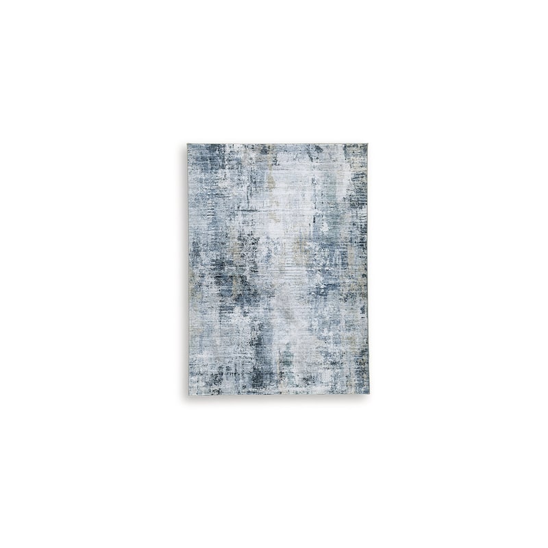 Signature Design by Ashley Arlenmont Blue/White/Brown Memory Foam Area Rug