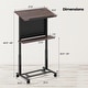 preview thumbnail 3 of 8, Gymax Rolling Podium Stand 40.5''-49'' Height Adjustable Lectern Table