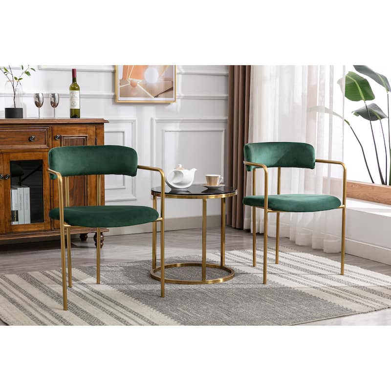 Porthos Home Eder Dining Chairs Set of 2, Velvet, Gold Chrome