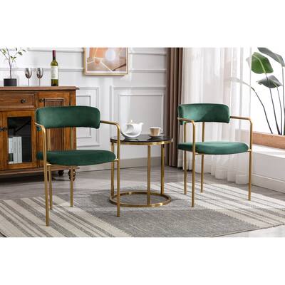 Porthos Home Eder Dining Chairs Set of 2, Velvet, Gold Chrome