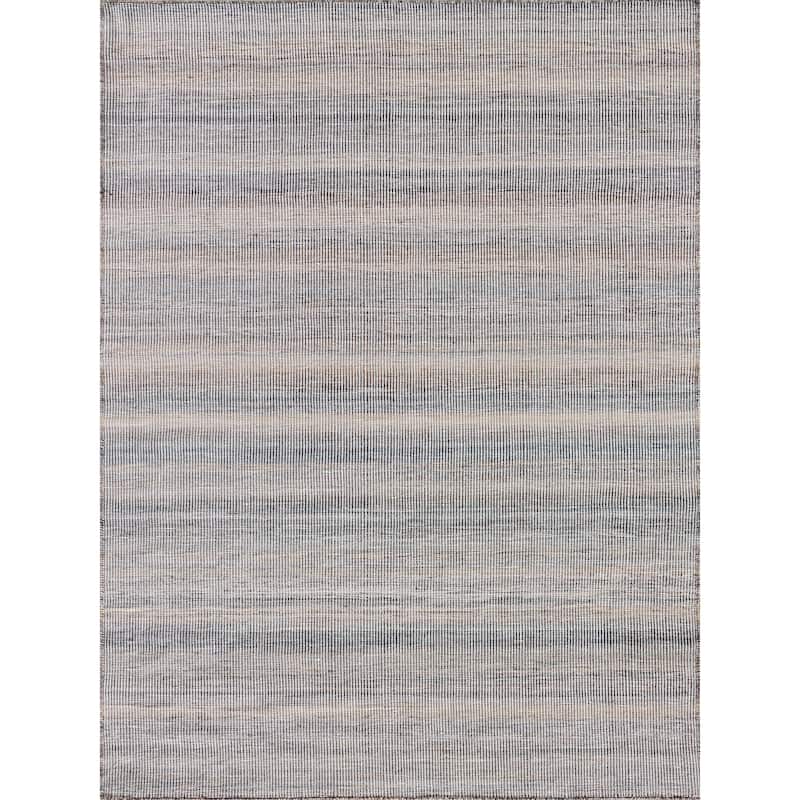 EXQUISITE RUGS Lenzi Indoor/Outdoor Flatweave PET yarn Grey/Ivory Area Rug.