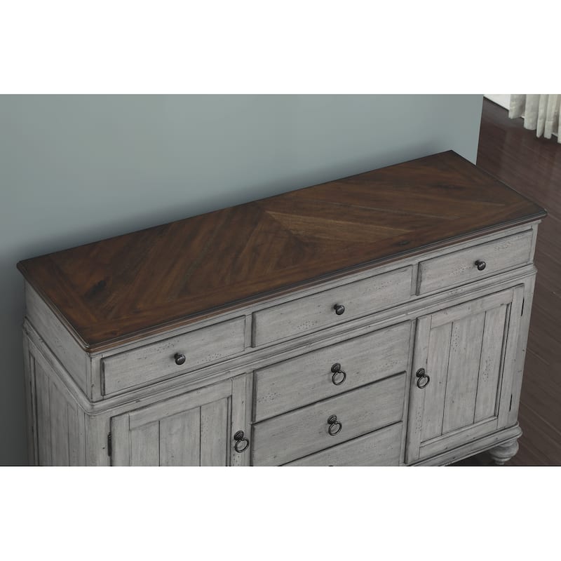 Plymouth Gray Wood Buffet - 64" x 39" x 20"