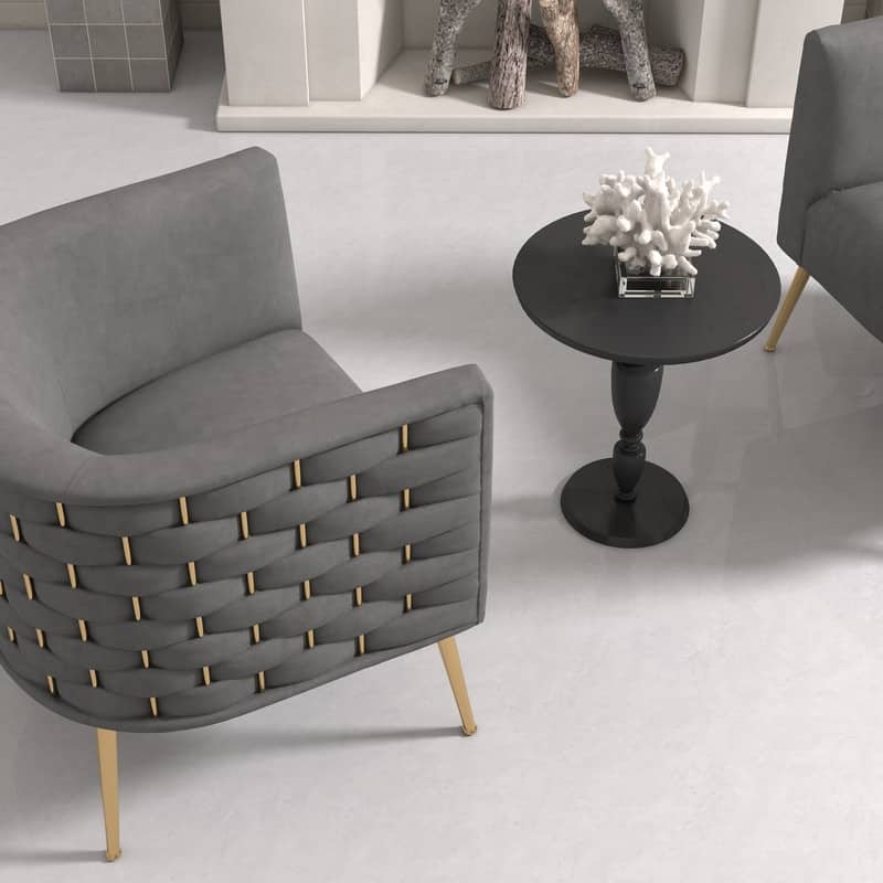 SEYNAR Mid-Century Modern Velvet Round Accent Chair for Living Room