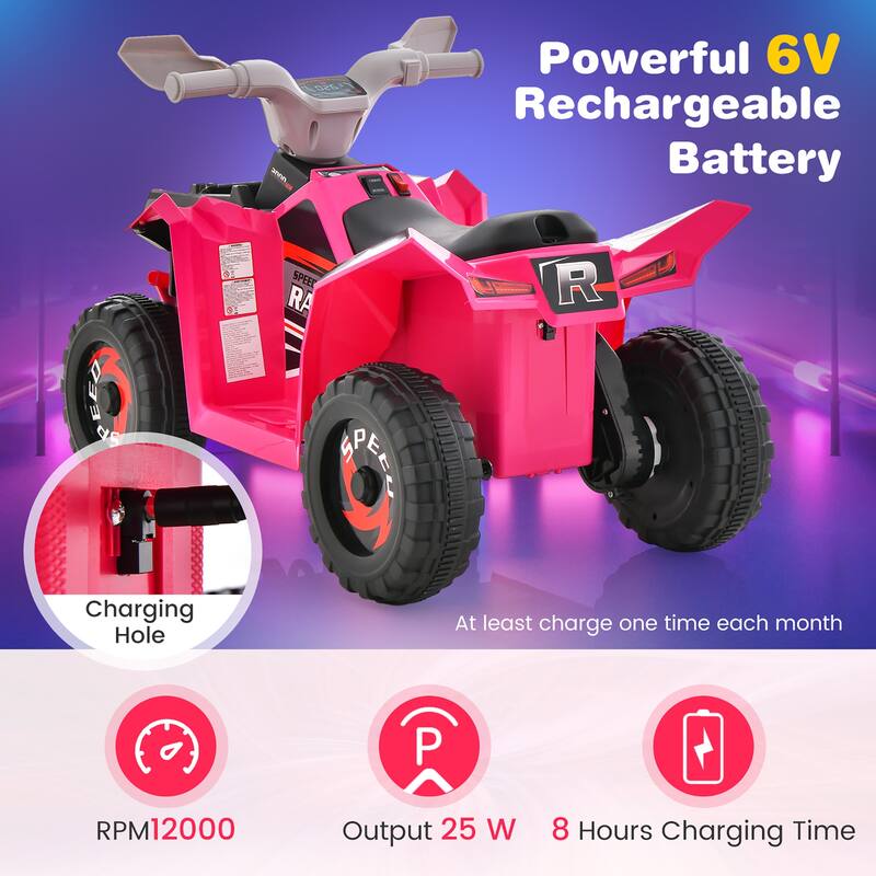Gymax Kids Electric Ride On ATV Toy 6V Battery Powered Electric