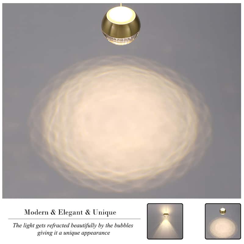 1-Light/3-Lights Globe LED Pendant Light with Bubble Crystal Ball