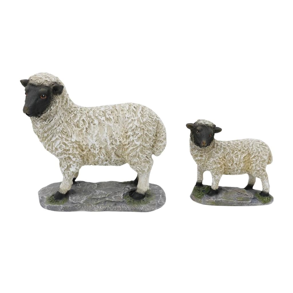 Transpac Resin Rustic Sheeps Set of 2 Home Decorations Easter