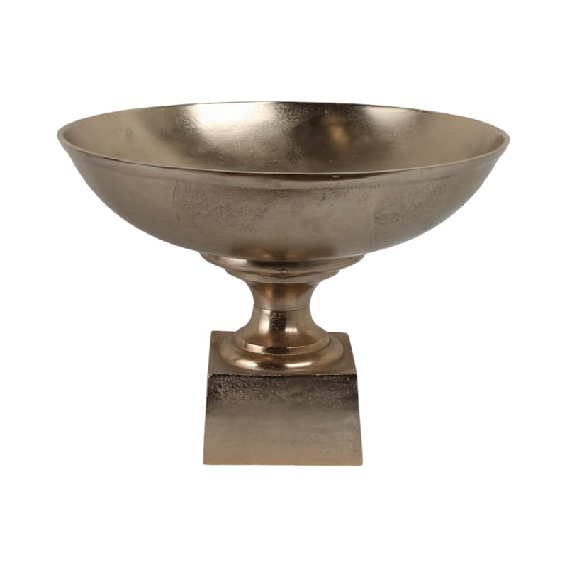 Aluminum Decorative Bowl Modern Pedestal Base Home Decor - 15" Gold - 20" x 20" x 15"