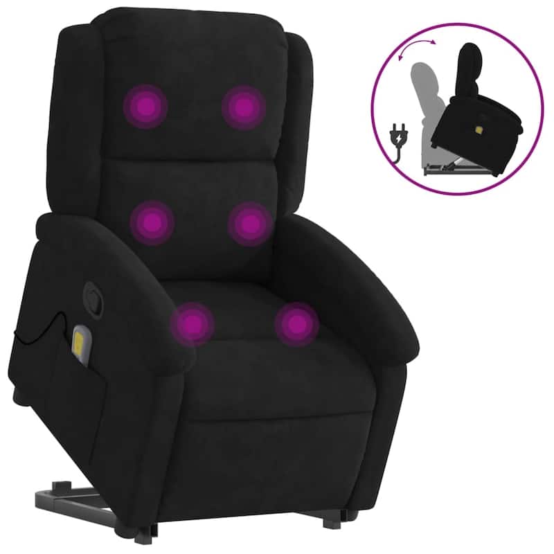 vidaXL Stand up Massage Recliner Chair Power Lift Wingback Armchair Velvet