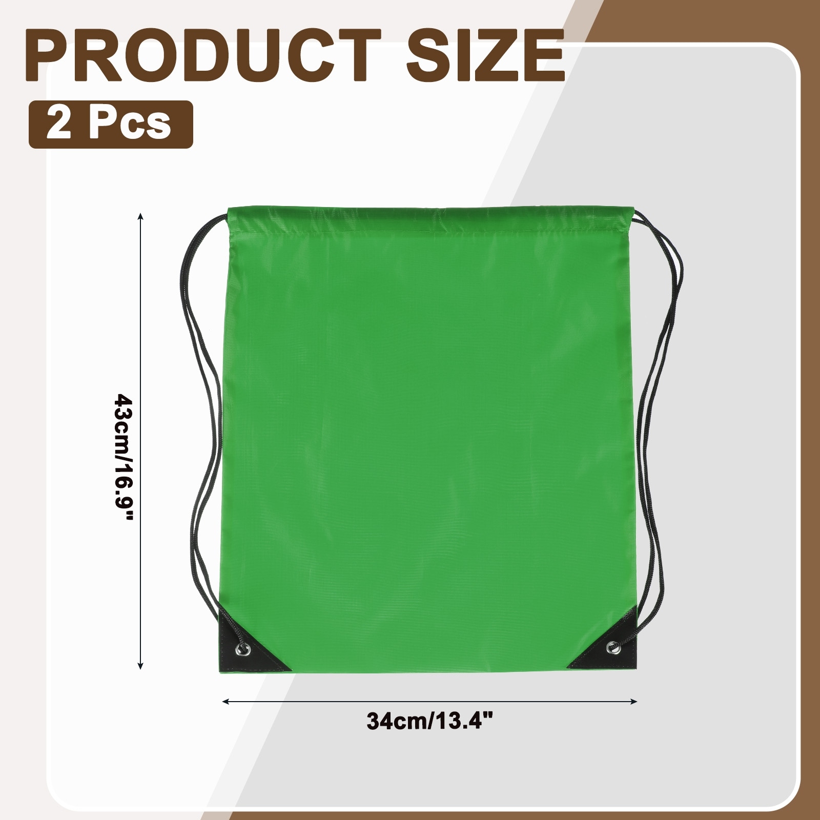 Drawstring Backpack, Polyester Draw String Backpack - 13.4"x16.9"