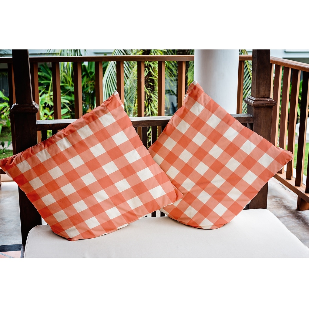 Gingham outdoor cushions discount