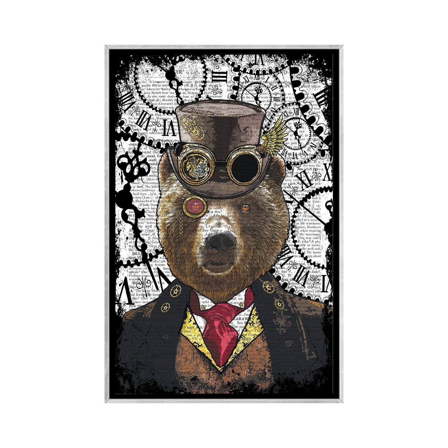 iCanvas "Steampunk Bear" by In the Frame Shop Framed