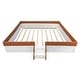 preview thumbnail 4 of 8, Brown White Sofa Bed Two-color Daybed Toddler Floor Bed with Fence and Stairs Grounded Wood Slat Support Frame Upholstered Bed
