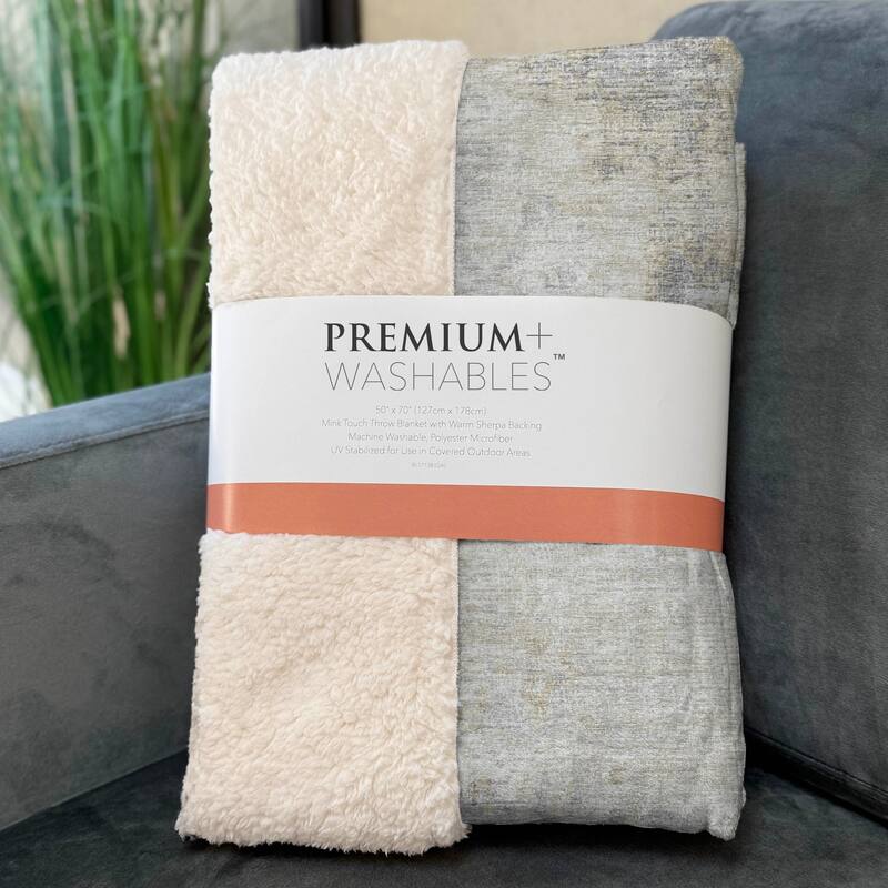 Premium Machine Washable ASB70 Abstract Modern Sherpa Throw Blanket