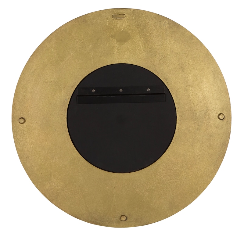 Handcrafted Framed Round Wall Mirror - 30" - Antique Brass Finished