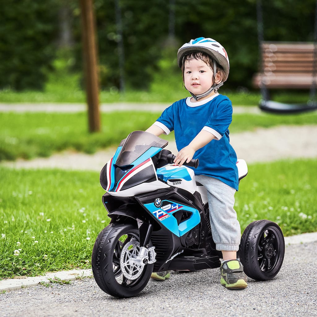 Electric Motorcycle with 2 Training Wheels, 6V Kids Motor Vehicle Toy with Headlights, Exclusive Child Car with Horn