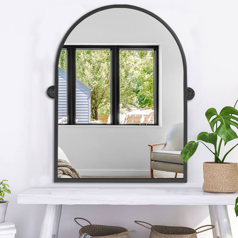 Iron Metal Frame Rectangular Windowpane Wall Mirror Farmhouse Rustic Elegant Decor for Living Room Bedroom Bathroom Entryway