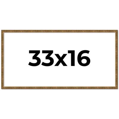 33x16 Frame Gold Kingsley Distressed Solid Wood Picture Frame Width