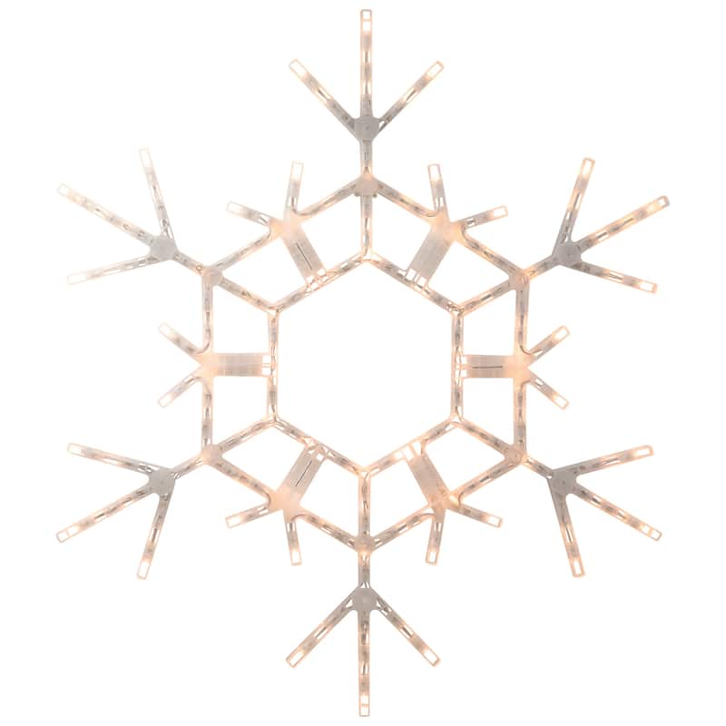 Large LED Lighted Foldable Snowflake Outdoor Christmas Decoration - 36" - Warm White