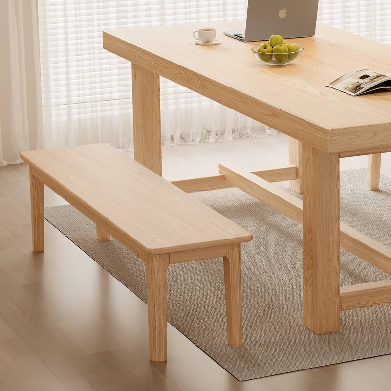 Solid Wood Bench Farmhouse Dining Bench Entryway Bench - 55.1''W x 11.8''D x 18.1''H