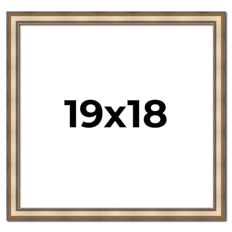 19x18 Frame Gold Solid Wood Shadow Box Width 1.5 Inches | Interior Frame Depth 2 3/8 Inches