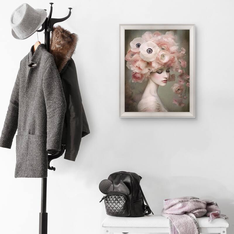 Masterpiece Art Gallery| Blush Floral 9 by Riley B - Framed Canvas Art Print