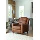 preview thumbnail 1 of 23, Abbyson Holloway Mid Century Top Grain Leather Push-back Recliner Camel