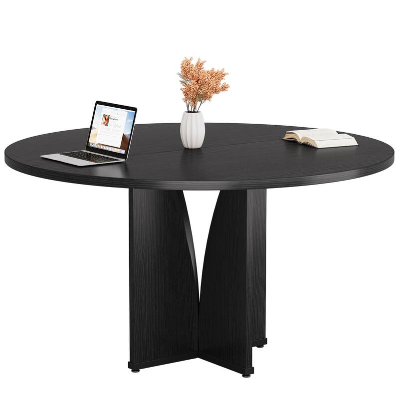 Wooden Conference Table, Round Meeting Table, Negotiation Business Training Room Desk