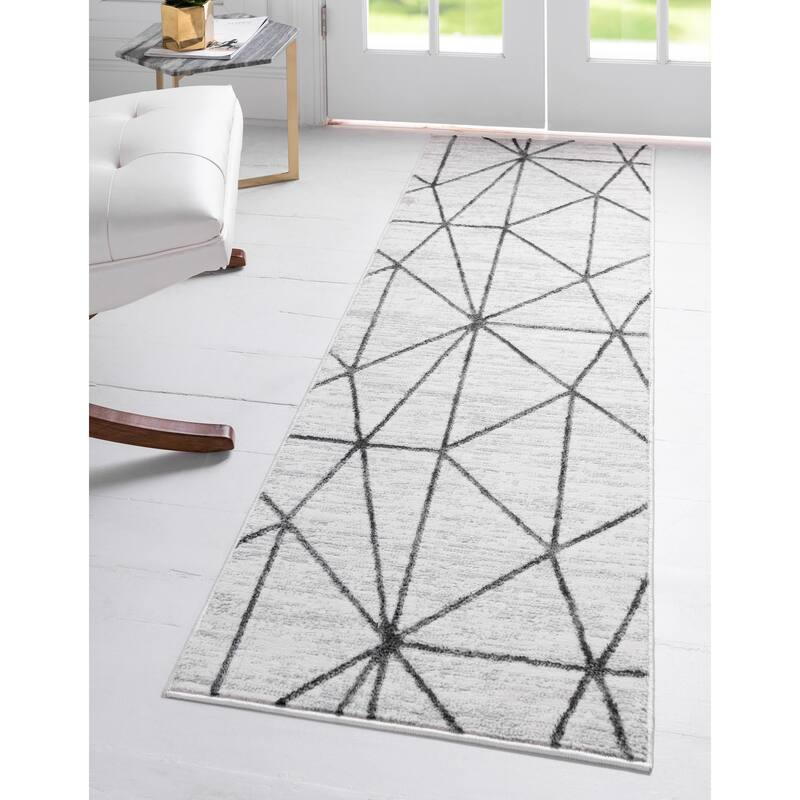 Contemporary Ahora Collection Area Rug - 2'x6' - Ivory
