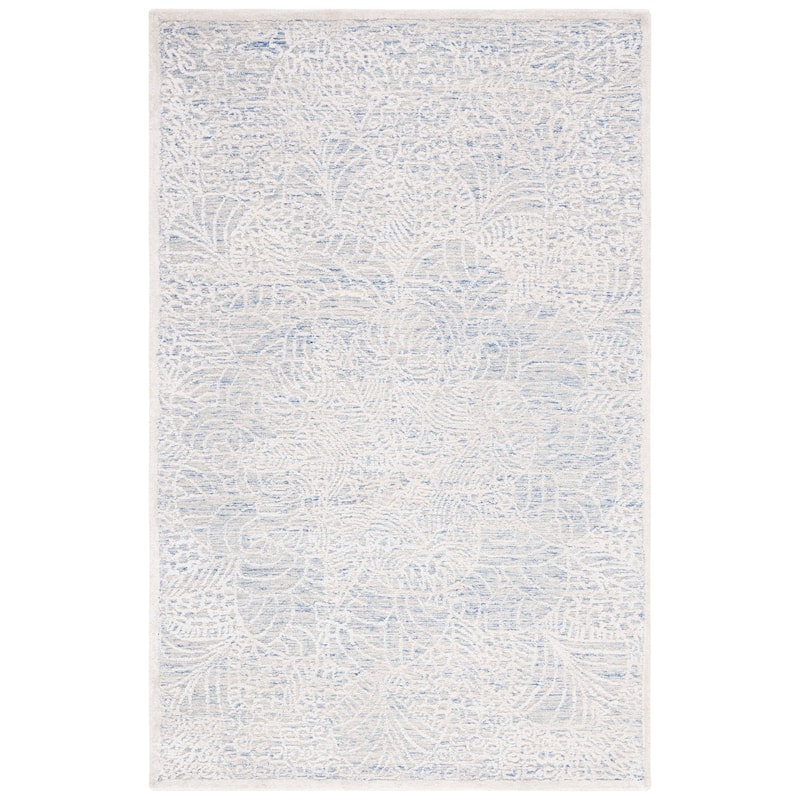 SAFAVIEH Handmade Precious Hailie Rug - 6' Square - Blue/Ivory