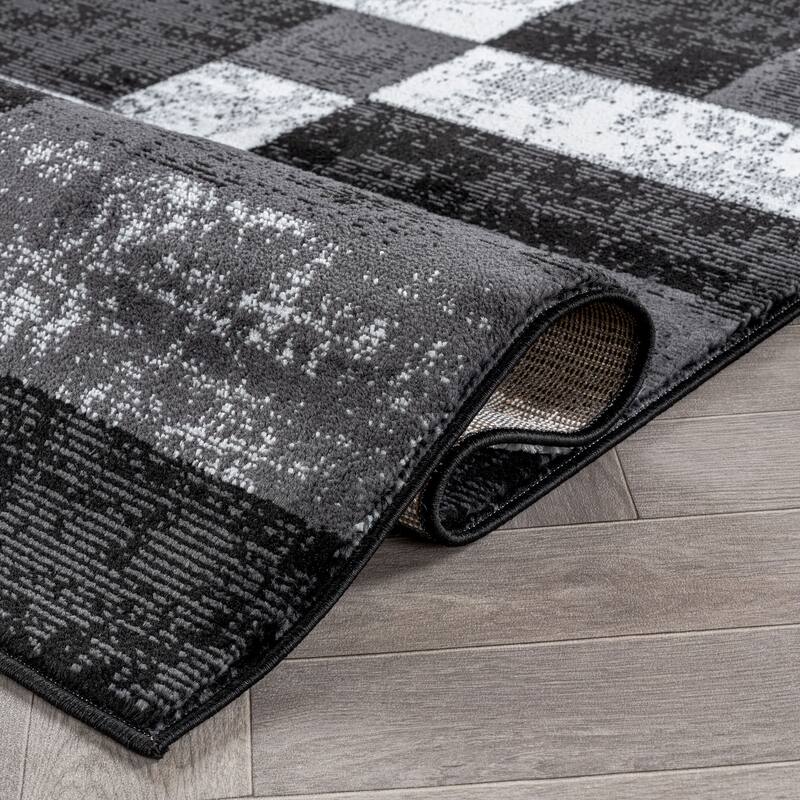 World Rug Gallery Modern Abstract Grid Area Rug