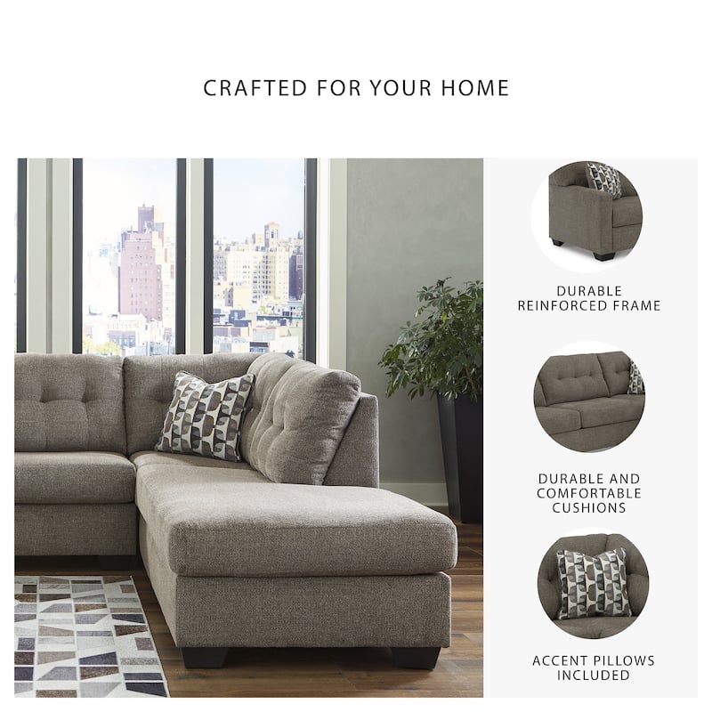 Signature Design by Ashley Mahoney 2-Piece Sectional with Chaise - 105"W x 90"D x 37"H