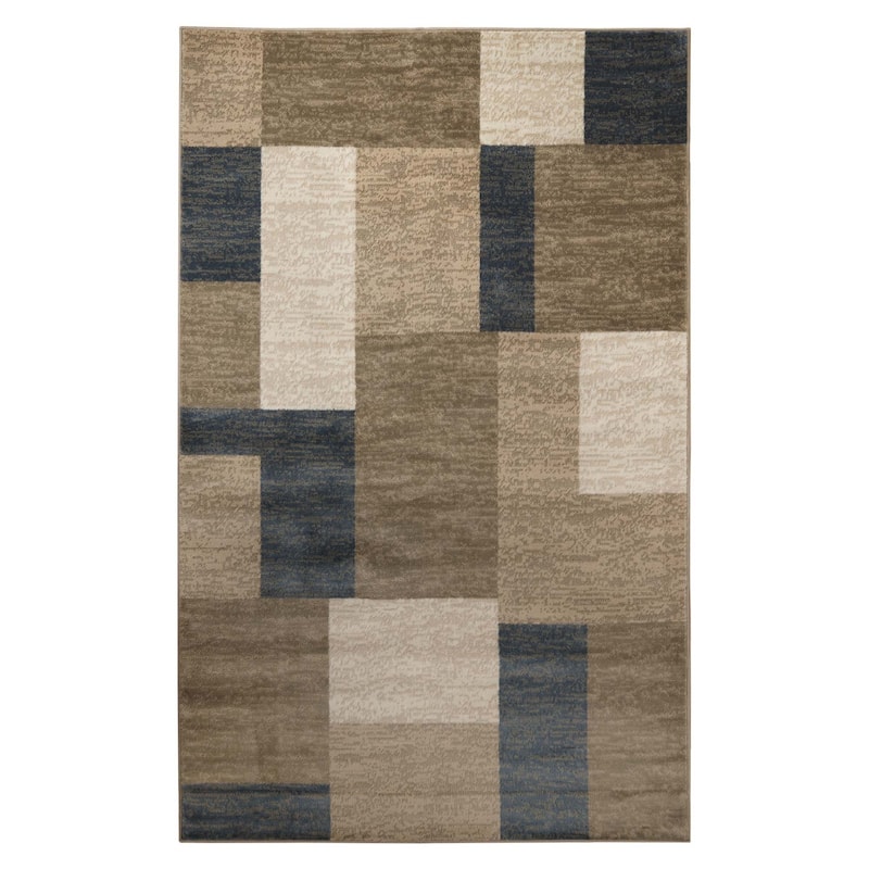 Superior Clifton Geometric Modern Indoor Area Rug - 4' x 6' - Beige/Blue