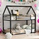 preview thumbnail 14 of 23, Twin over Twin House Bunk Bed with Built-in Ladder,House Bunk Bed,Easy Assembly,White
