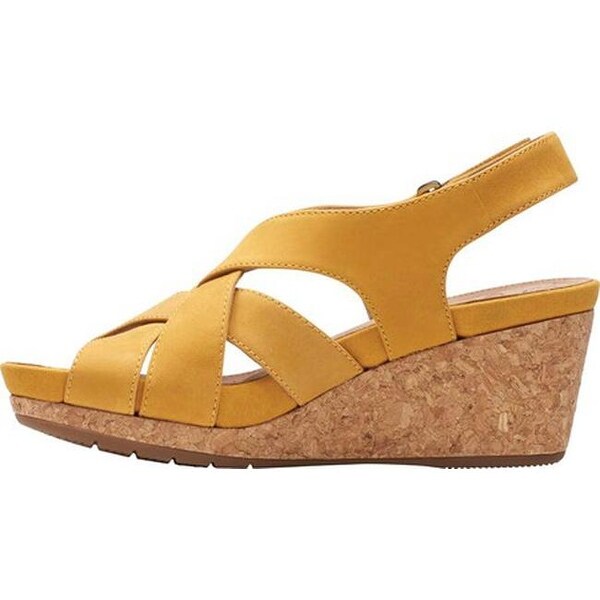 clarks yellow wedges