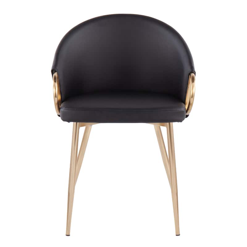 Silver Orchid Battista Glam Gold Upholstered Chair - N/A