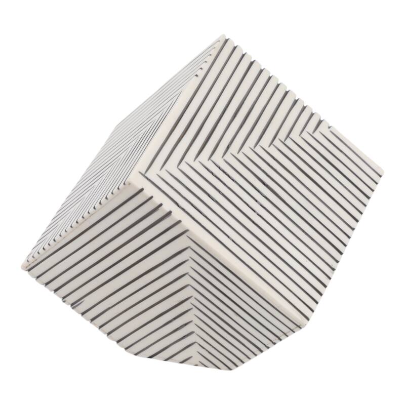 Resin Wood Modern Decorative Object Cube for Home Decor - 4" Black - 4" x 4" x 4"