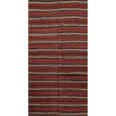 Hand Woven Oriental 100% Wool Carpet Southwestern Geometric Red Kilim Area Rug - 10' 2'' X 5' 0''