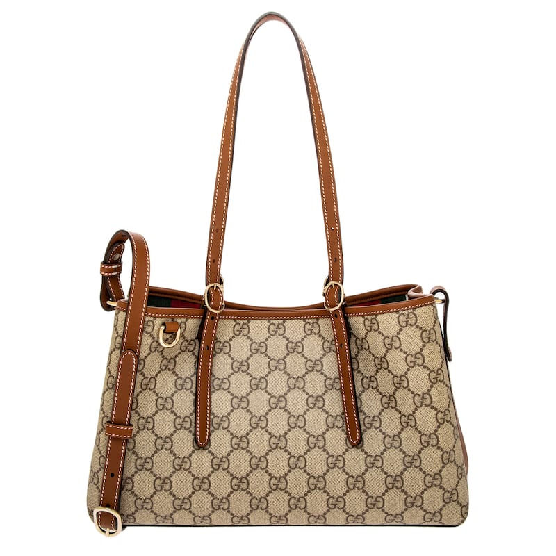 Gucci GG Emblem Medium Tote Bag - Beige, Dark Brown, Brown